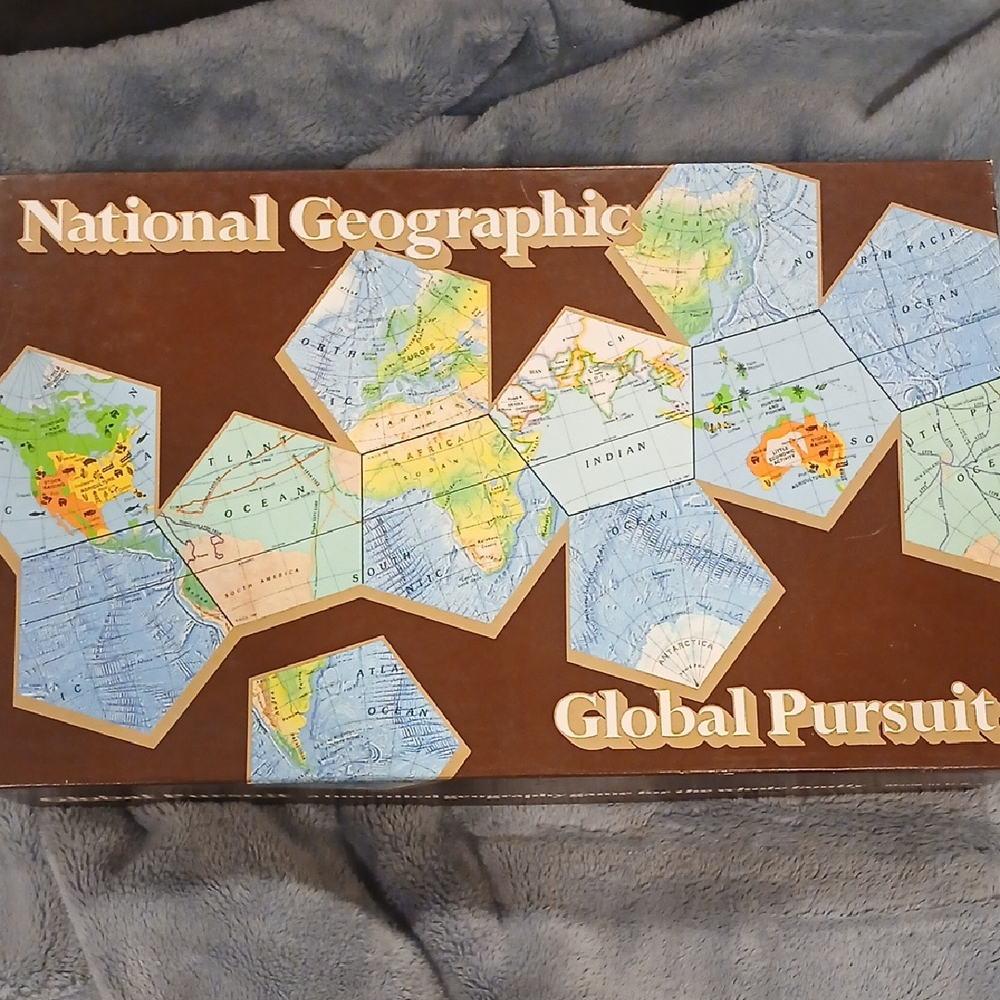 National Geographic Brown Hexagonal Map Art Wall Decor